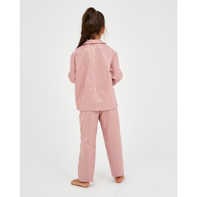 Пижама (рубашка, брюки) из фланели для девочки KAFTAN «Котики», розовая, размер 30 (110-116 см)