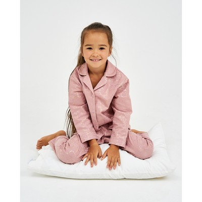 Пижама (рубашка, брюки) из фланели для девочки KAFTAN «Котики», розовая, размер 30 (110-116 см)