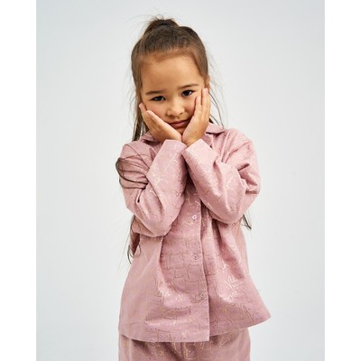 Пижама (рубашка, брюки) из фланели для девочки KAFTAN «Котики», розовая, размер 30 (110-116 см)
