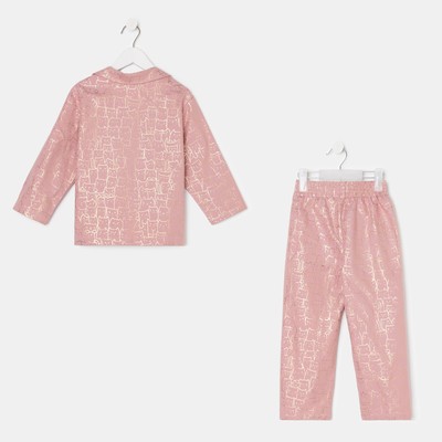 Пижама (рубашка, брюки) из фланели для девочки KAFTAN «Котики», розовая, размер 30 (110-116 см)