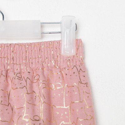 Пижама (рубашка, брюки) из фланели для девочки KAFTAN «Котики», розовая, размер 30 (110-116 см)