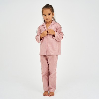 Пижама (рубашка, брюки) из фланели для девочки KAFTAN «Котики», розовая, размер 30 (110-116 см)