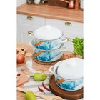 Набор кастрюль Доляна Ocean, 3 предмета: 2 л, 3 л, 4,5 л, индукция, цвет белый - фото 42993379