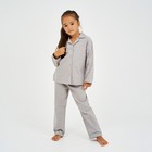 Пижама детская для девочки KAFTAN "Звездочки", р. 98-104, серый - фото 321310899