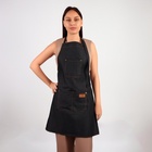 Фартук парикмахерский, джинсовый, 3 кармана, чёрный - Фото 3