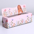 Коробка для макарун кондитерская, упаковка, «Цветы», 18 х 5,5 х 5,5 см - фото 300696446