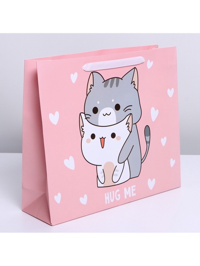 Пакет подарочный ламинированный, упаковка, «Киса», M 30×25.5×9 см