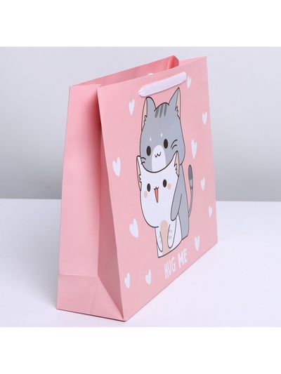 Пакет подарочный ламинированный, упаковка, «Киса», M 30×25.5×9 см