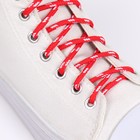 Шнурки для обуви, пара, круглые, d = 5 мм, 120 см, цвет красный/белый - фото 9494575