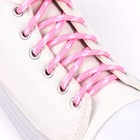 Шнурки для обуви, пара, круглые, d = 5 мм, 120 см, цвет розовый/белый - фото 9494585