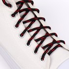 Шнурки для обуви, пара, круглые, d = 5 мм, 120 см, цвет чёрный/красный - фото 9494590