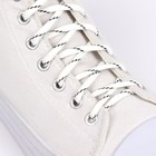 Шнурки для обуви, пара, круглые, d = 6 мм, 120 см, цвет белый/чёрный - фото 9494610