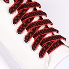 Шнурки для обуви, пара, плоские, 10 мм, 120 см, цвет чёрный/красный - фото 9494619