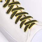 Шнурки для обуви, пара, плоские, 10 мм, 120 см, цвет чёрный/жёлтый - фото 321190126