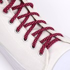 Шнурки для обуви, пара, круглые, d = 6 мм, 120 см, цвет розовый/чёрный - Фото 1