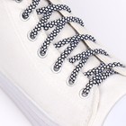 Шнурки для обуви, пара, круглые, d = 6 мм, 120 см, цвет белый/чёрный - фото 9494637