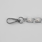 Цепочка с жемчугом для сумки, с карабинами, железная, d=8 мм, 30 см, цвет серебряный - Фото 2