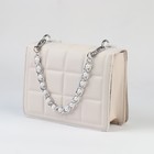 Цепочка с жемчугом для сумки, с карабинами, железная, d=8 мм, 30 см, цвет серебряный - Фото 3