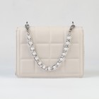 Цепочка с жемчугом для сумки, с карабинами, железная, d=8 мм, 30 см, цвет серебряный - Фото 4