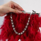 Цепочка с жемчугом для сумки, с карабинами, железная, d=8 мм, 30 см, цвет серебряный - Фото 6