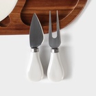 Набор для подачи сыра «Мрамор», 2 ножа, 28×18.5×1.5 см, акация - Фото 3