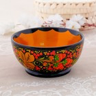 Салатник деревянный хохлома «Ягодка», 16×16×9 см - Фото 4