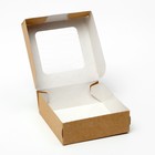 Коробка складная, с окном, крафтовая, 11,5 х 11,5 х 4 см - Фото 2
