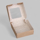 Коробка складная, с окном, крафтовая, 11.5×11.5×4 см - Фото 2