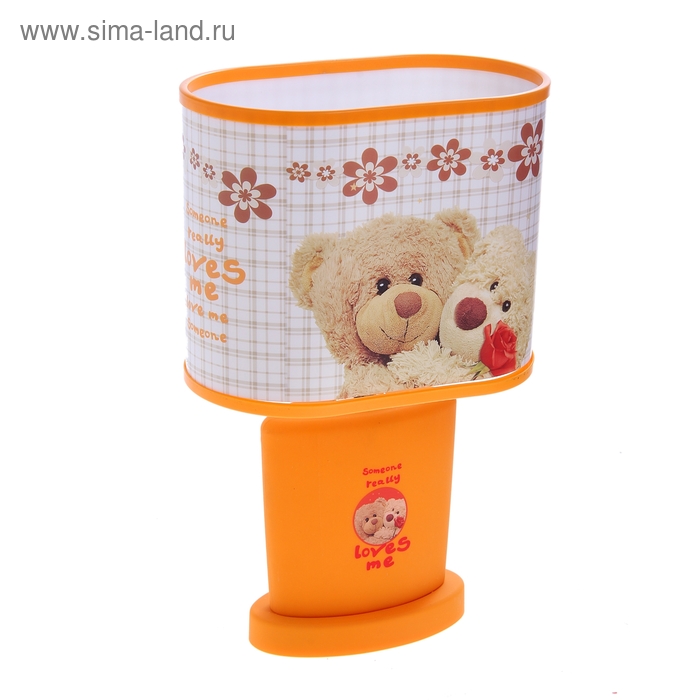 Лампа настольная "Медвежата", h=28 см (220В) оранжевый - Фото 1