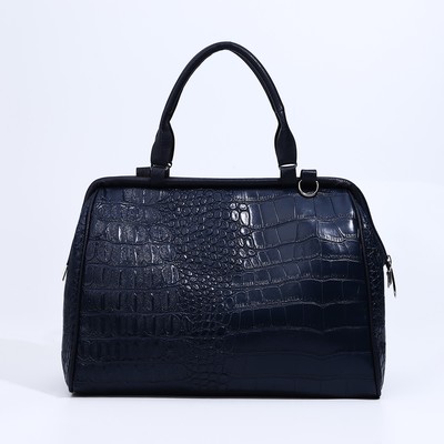 Сумка-саквояж TEXTURA на молнии, наружный карман, длинный ремень, цвет синий