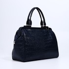 Сумка-саквояж TEXTURA на молнии, наружный карман, длинный ремень, цвет синий - Фото 3