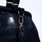 Сумка-саквояж TEXTURA на молнии, наружный карман, длинный ремень, цвет синий - Фото 4