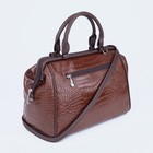 Сумка-саквояж TEXTURA на молнии, наружный карман, длинный ремень, цвет коричневый - Фото 2