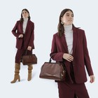 Сумка-саквояж TEXTURA на молнии, наружный карман, длинный ремень, цвет коричневый - Фото 4