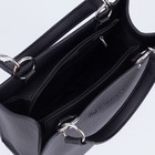 Сумка-тоут на молнии, наружный карман, длинный ремень, цвет чёрный - Фото 3