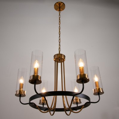 Люстра 1757/6 E14 40 Вт черно-золотой 67×67×47 см BayerLux
