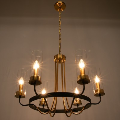 Люстра 1757/6 E14 40 Вт черно-золотой 67×67×47 см BayerLux