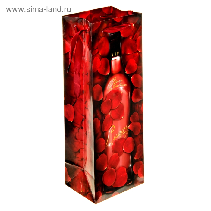 Пакет ламинированный под бутылку «Время наслаждения», 13 × 36 см - Фото 1