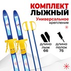 Лыжный комплект детский: пластиковые лыжи 66 см с насечкой, палки 75 см «Олимпик Монстрики» - фото 9495452