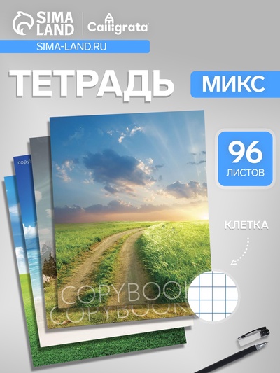 Тетрадь 96 листов в клетку Calligrata «Прекрасная пора», МИКС