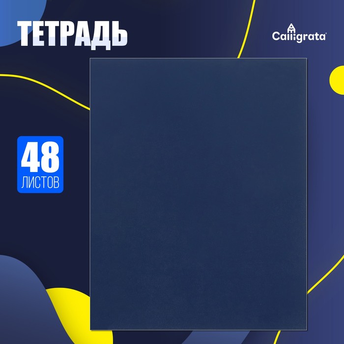 Тетрадь 48 листов в клетку Calligrata, бумвинил, блок №2, эконом, синий - Фото 1