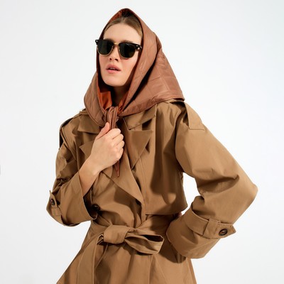 Платок женский MINAKU: Casual Collection, размер 120×80, коричневый