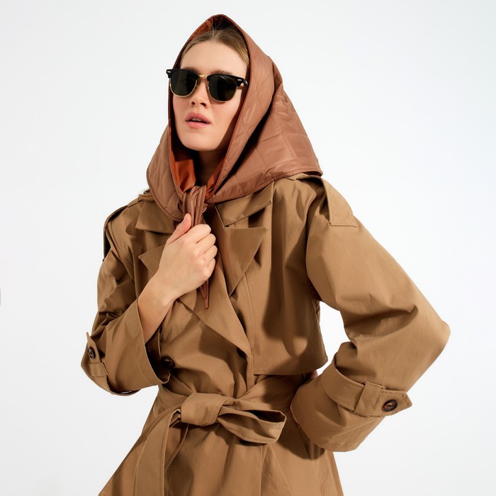 Платок женский MINAKU: Casual Collection, размер 120×80, коричневый - Фото 1