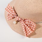 Шляпа для девочки MINAKU с бантом, цвет розовый, р-р 52 - Фото 2