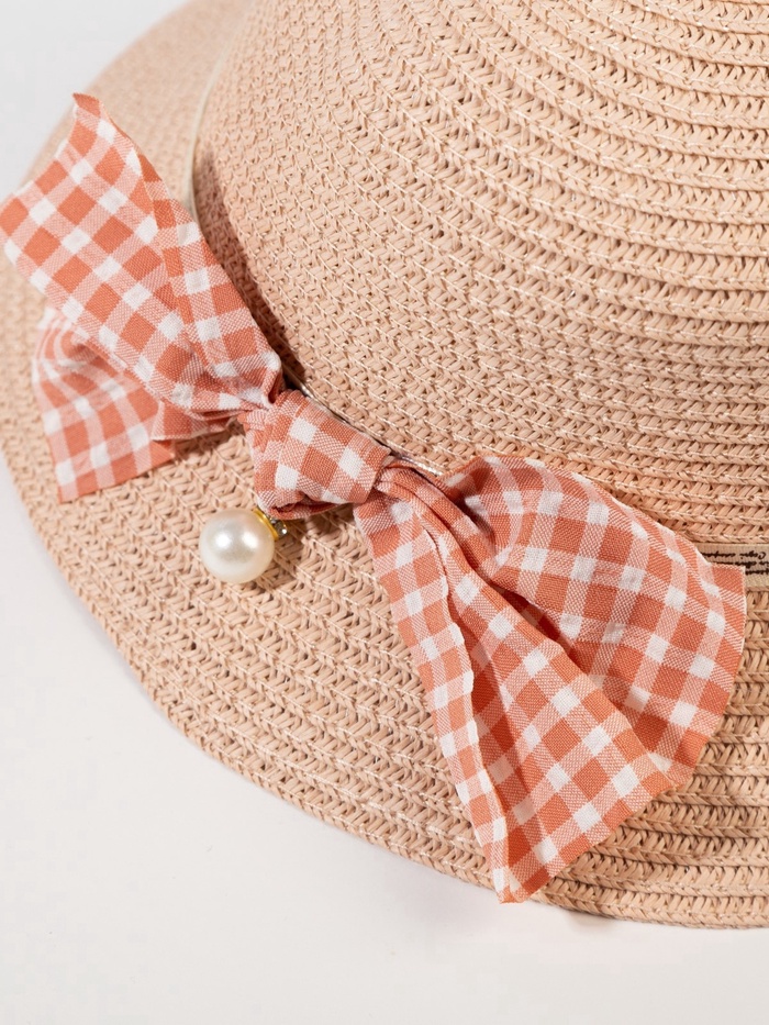 Шляпа для девочки MINAKU с бантом, розовая, размер 52 7311457