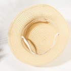 Шляпа для девочки MINAKU с бантом, цвет бежевый, р-р 52 - Фото 3