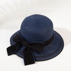 Шляпа для девочки MINAKU "Модница", цвет синий, р-р 52 - фото 320193015