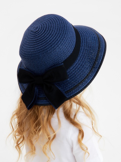 Шляпа для девочки MINAKU «Модница», синяя, размер 52