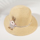Шляпа для девочки MINAKU "Зайка", цвет молочный, р-р 52 - фото 109073031