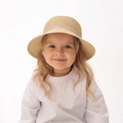 Шляпа для девочки MINAKU «Зайка», размер 52, цвет молочный